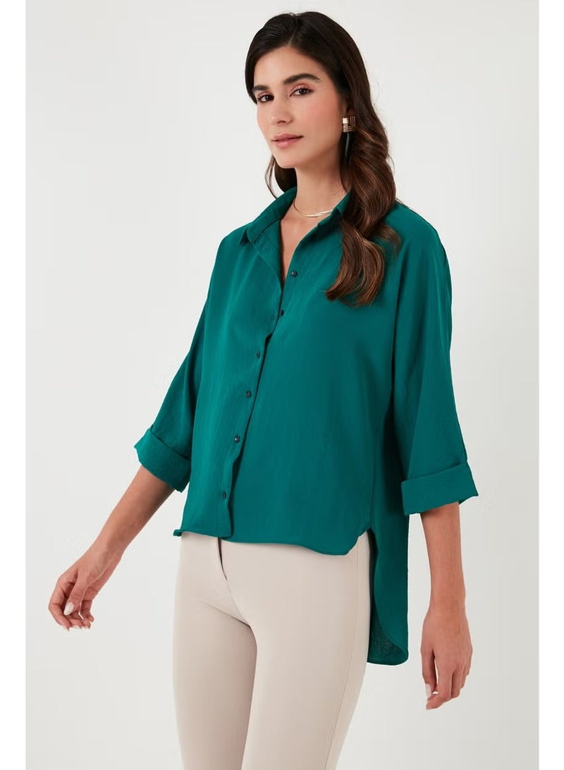 Lela Relaxed Fit Three Quarter Sleeve Long Back Shirt Women's Shirt 67033392S4 - Image 3